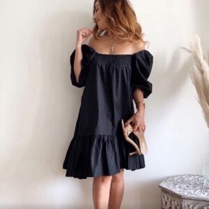 NWOT H&M Black Off The Shoulder Dress S